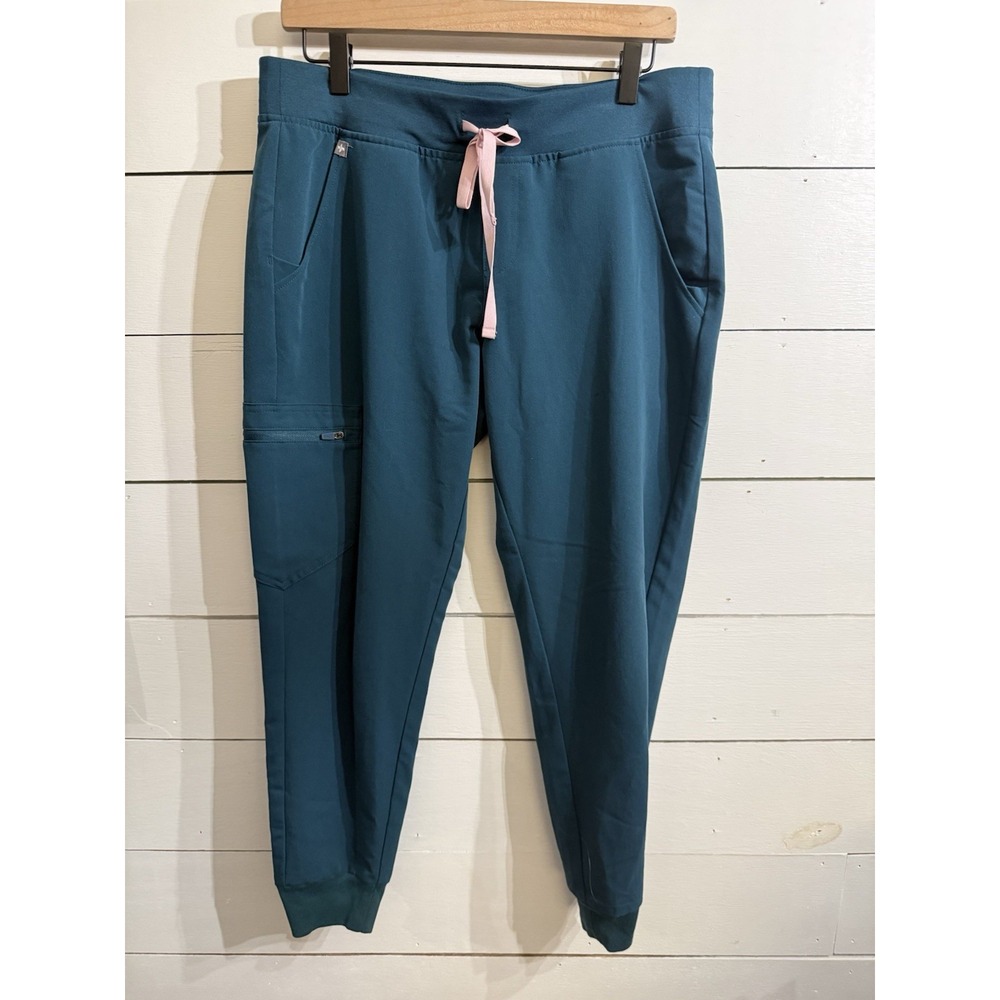 FIGS Zamora Caribbean Blue Teal Jogger Scrub Pants Womens Medium Petite Medical